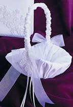 Satin Pearl & Lace Collection Flower Girl Basket