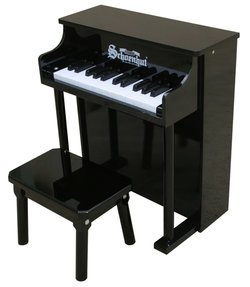 Schoenhut Toy Piano - Traditional Spinet Piano with Bench - Black