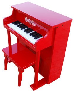 Schoenhut Toy Piano - Traditional Spinet Piano with Bench - Red