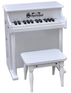 Schoenhut Toy Piano - Traditional Spinet Piano with Bench - White