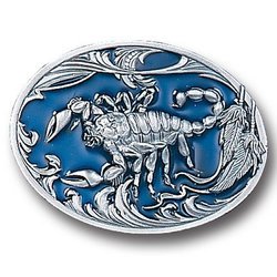 Scorpion w/leaves Enameled Belt Buckle