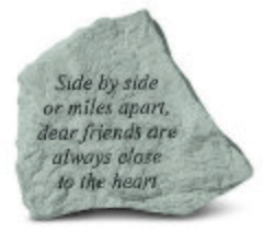 Side by side or miles apart Engraved Stone