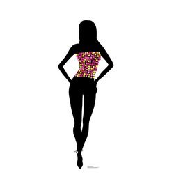 Silhouette Dancer Pink Sparkles Cardboard Cutout