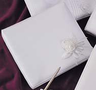 Silk Picture Guest Book with Roses