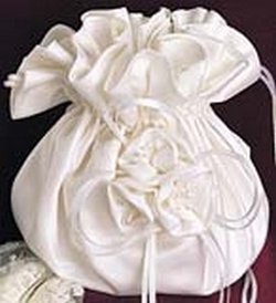 Silk Satin Rose Collection Bride's Purse with Roses