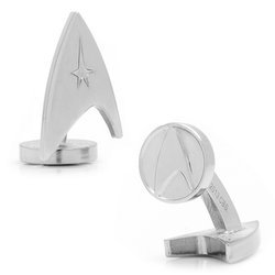 Silver Delta Shield Star Trek Cufflinks