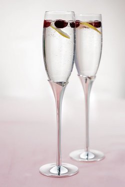 Silver Plated Tulip Stem Personalized Wedding Goblets