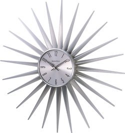 Silver Sunshine Wall Clock