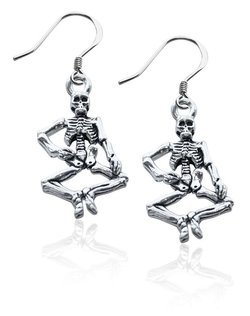 Skeleton Charm Earrings in Silver