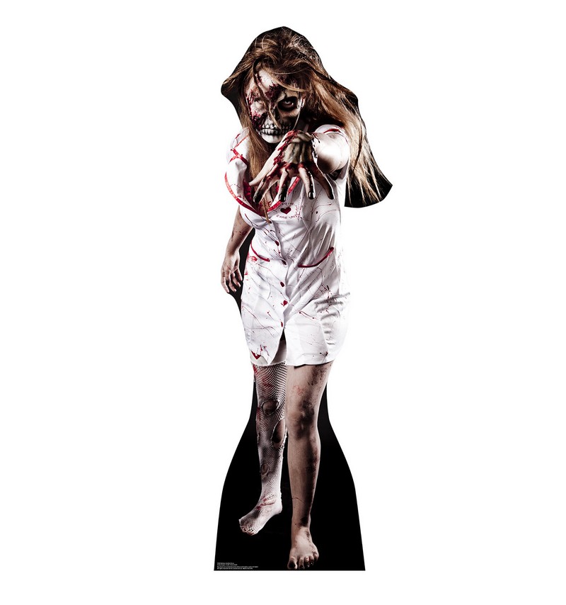 Skeleton Zombie Nurse Cardboard Cutout