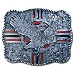 Soaring Eagle Enameled Belt Buckle