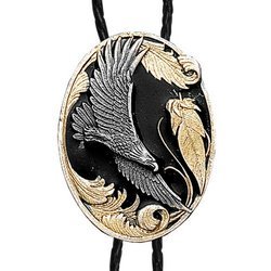 Soaring Eagle Gold Vivatone Bolo Tie