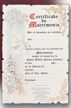 Spanish Marriage Certificate