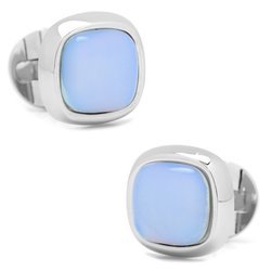 Stainless Steel Opal Cushion Cufflinks