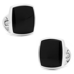 Sterling Silver Classic Cushion Onyx Cufflinks