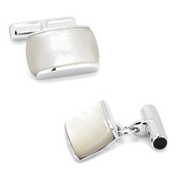 Sterling Silver Mother of Pearl Cushion Cufflinks