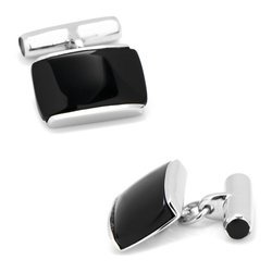 Sterling Silver Onyx Cushion Cufflinks