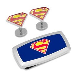 Superman Cufflinks and Cushion Money Clip Gift Set