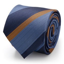 The Andrew Tie (Blue Orange Stripe Men's Tie)