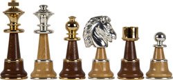 The Champion Brass &<BR>Wood Chessmen Set