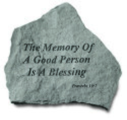 The memory of a good person Engraved Stone
