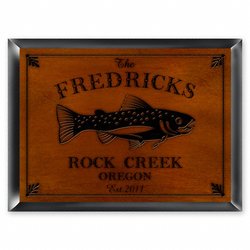 Traditional Personalized Cabin Sign - Trout