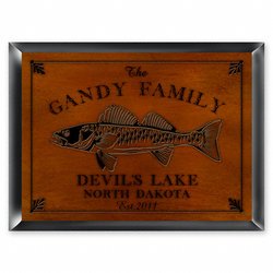 Traditional Personalized Cabin Sign - Walleye