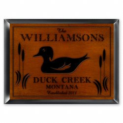 Traditional Personalized Cabin Sign - Wood Duck