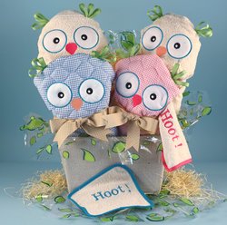 Two Hoots Gift Basket for Twins
