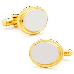 Two Tone Oval Cufflinks