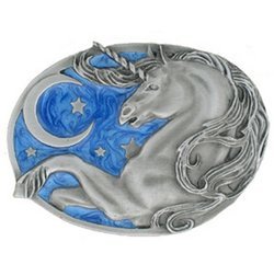 Unicorn Moon/Stars Enameled Belt Buckle