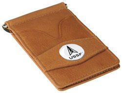 United States Space Force - Slim Lightweight Leather Player's Bifold Wallet Tan