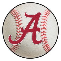 University of Alabama Baseball Rug - Crimson A Logo