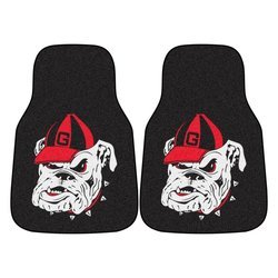 University of Georgia Car Mat Set - Bulldogs Logo Black