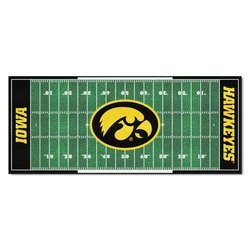 University of Iowa Football Field Runner Rug - Hawkeyes Logo