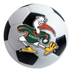 University of Miami Soccer Ball Rug - Sebastian Logo