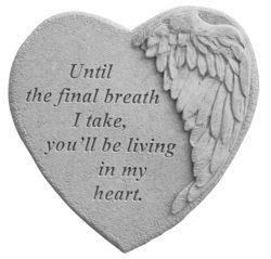 Until the final breath Engraved Heart Stone
