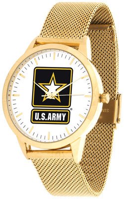 US Army Mesh Statement Watch Gold Band