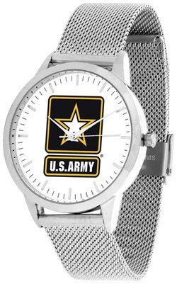 US Army Mesh Statement Watch Silver Band