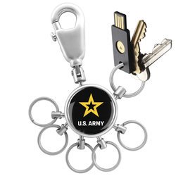 US Army Valet Keychain with 6 Keyrings