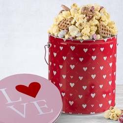 Valentine's Day Chocolate Popcorn Tin 1 Gallon - Cupid's Crunch