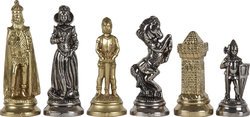 Victorian Brass &<BR>Silver Chessmen Set