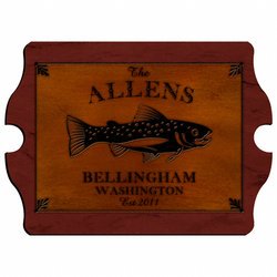Vintage Personalized Cabin Sign - Trout