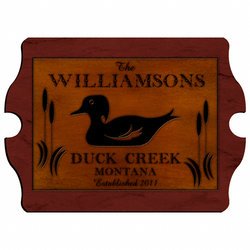 Vintage Personalized Cabin Sign - Wood Duck