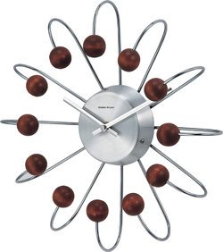 Walnut Ball Wall Clock - Curved