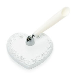 Wedding Guest Book Pen with Classic White Heart Base