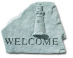 Welcome Stone With Lighthouse