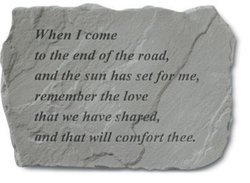 When I Come To The End Of The Road Memorial Stone