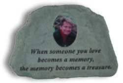 When someone with Photo Insert Memorial Stone