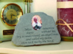 When tomorrow,,,with Photo Insert Memorial Stone